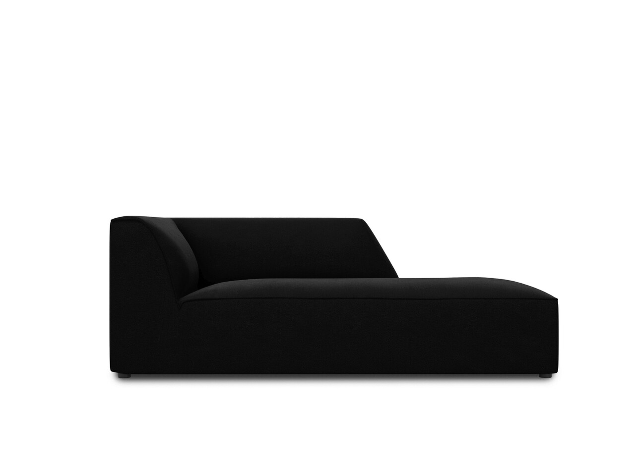 Sezlong living dreapta 1 loc, Ruby, Micadoni Home, BL, 180x93x69 cm, catifea, negru - imagine 7
